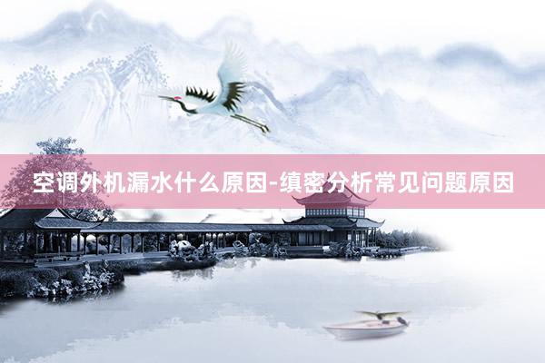 空调外机漏水什么原因-缜密分析常见问题原因